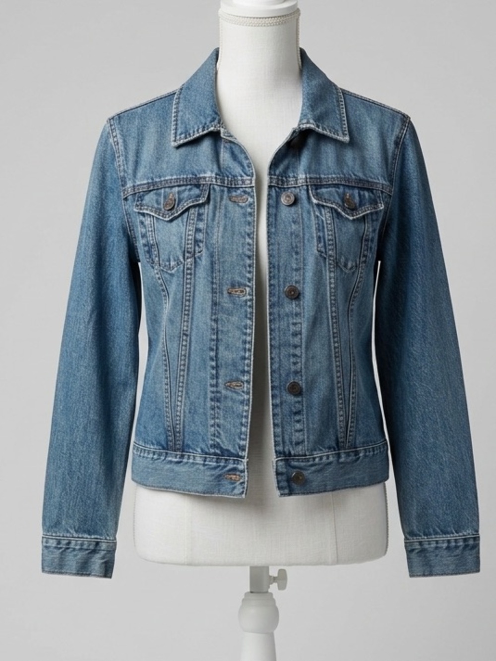 GAP Vintage 2002 Y2K Blue Denim Jacket Cotton Classic Minimalist Staple Size XL